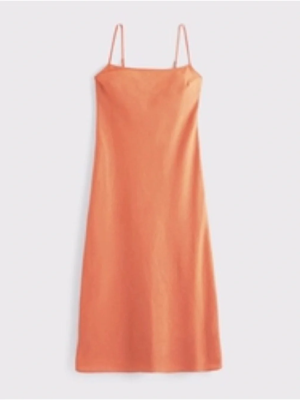 NWT The A&F Julia Slip Orange Linen-Blend Midi Dress